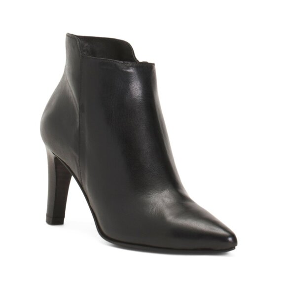 OROSCURO Black Made In Italy Nappa Leather Nera Heeled Booties
